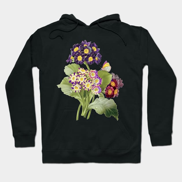Vintage Botanical, Purple Primrose Hoodie by PixDezines